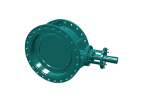 Затвор поворотний дисковий 3-х ексцентриковий Ду 2400 Ру 2,5 з ламінальним ущільненням