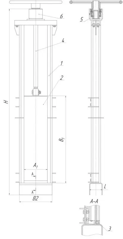 Затвор щитовой 350x350 для закрытых каналов (глубинный)
